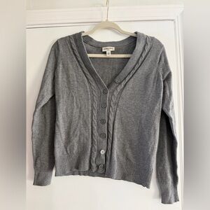 St. John's Bay Charcoal Cotton Cardigan petite small